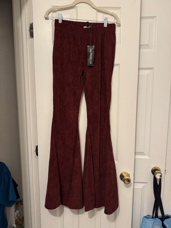 Current Mood Pants - Current Mood Maroon Corduroy Flare Pants